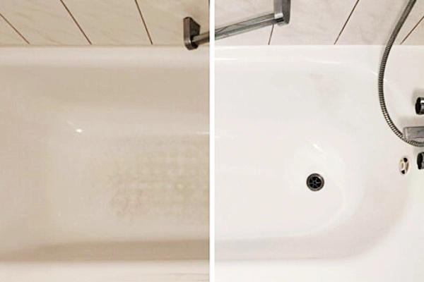 Badewanne vorher-nachher beschichtet