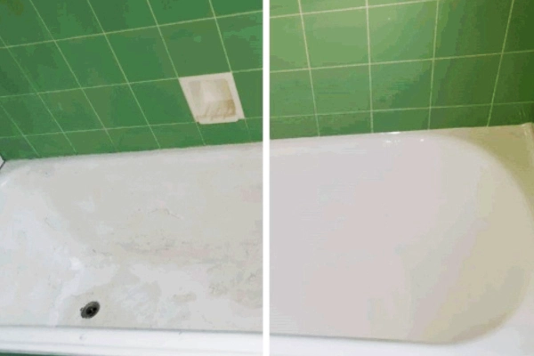 Badewanne vorher-nachher beschichtet