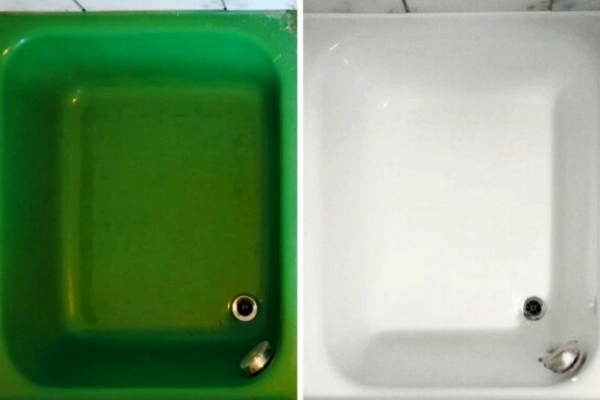 Badewanne vorher-nachher beschichtet